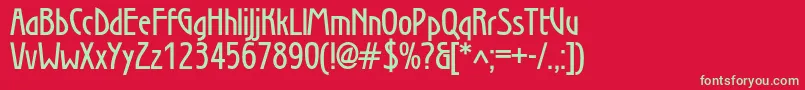 Secessiondemic Font – Green Fonts on Red Background