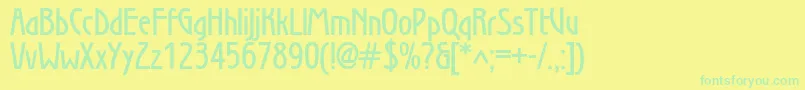 Secessiondemic Font – Green Fonts on Yellow Background