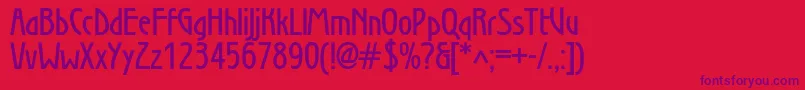 Secessiondemic Font – Purple Fonts on Red Background