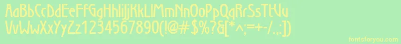 Secessiondemic Font – Yellow Fonts on Green Background