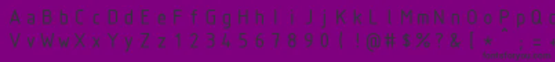 Isocteur-Schriftart – Schwarze Schriften auf violettem Hintergrund