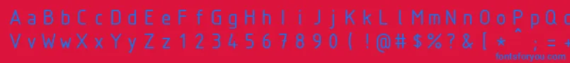Isocteur Font – Blue Fonts on Red Background