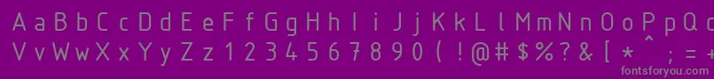 フォントIsocteur – 紫の背景に灰色の文字