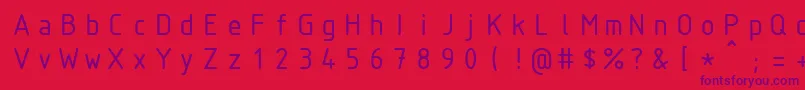 Isocteur-Schriftart – Violette Schriften auf rotem Hintergrund