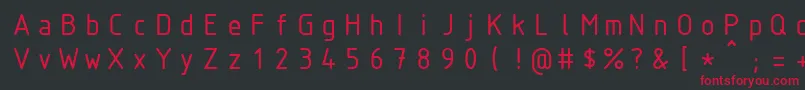 Isocteur Font – Red Fonts on Black Background