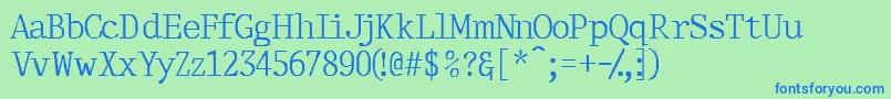 Thirdcopyssk Font – Blue Fonts on Green Background