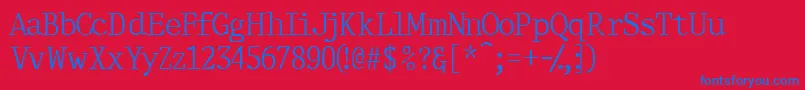 Thirdcopyssk-Schriftart – Blaue Schriften auf rotem Hintergrund