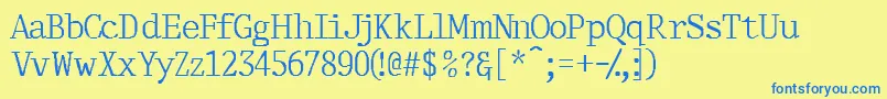 Thirdcopyssk-Schriftart – Blaue Schriften auf gelbem Hintergrund