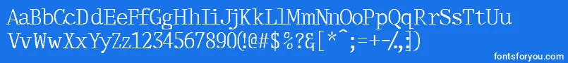 フォントThirdcopyssk – 青い背景に白い文字