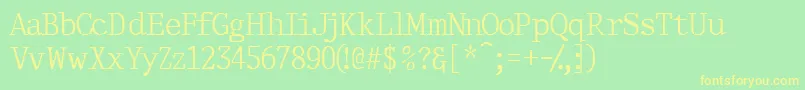 Fonte Thirdcopyssk – fontes amarelas em um fundo verde