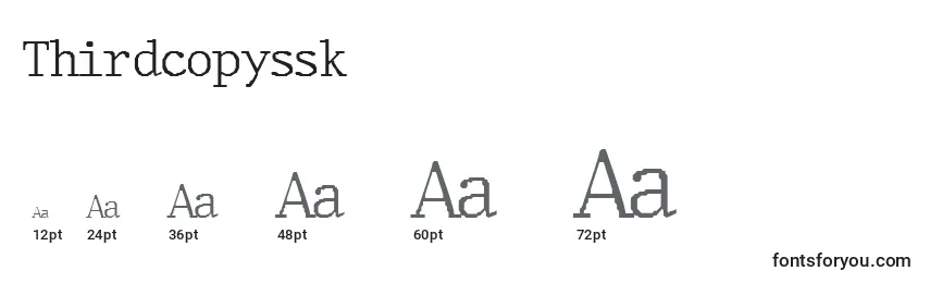 Размеры шрифта Thirdcopyssk