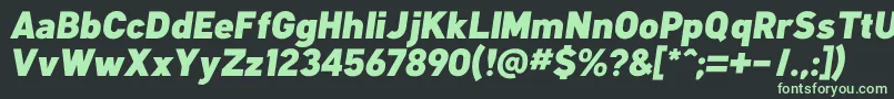 フォントKlimaBlackItalic – 黒い背景に緑の文字