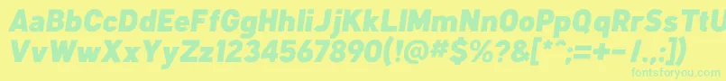 KlimaBlackItalic-Schriftart – Grüne Schriften auf gelbem Hintergrund