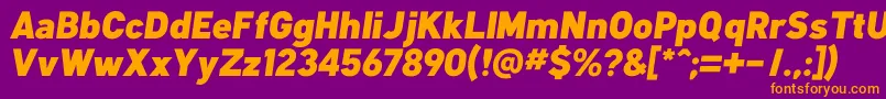 フォントKlimaBlackItalic – 紫色の背景にオレンジのフォント