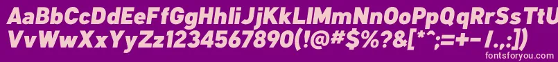 KlimaBlackItalic Font – Pink Fonts on Purple Background