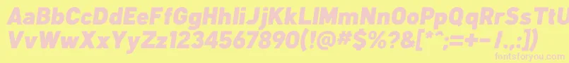 Шрифт KlimaBlackItalic – розовые шрифты на жёлтом фоне