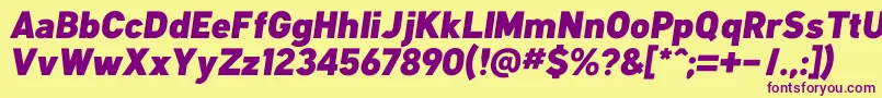 KlimaBlackItalic Font – Purple Fonts on Yellow Background