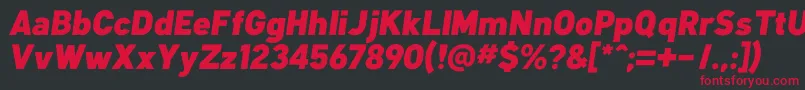 KlimaBlackItalic Font – Red Fonts on Black Background