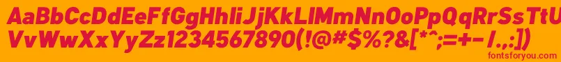 KlimaBlackItalic Font – Red Fonts on Orange Background
