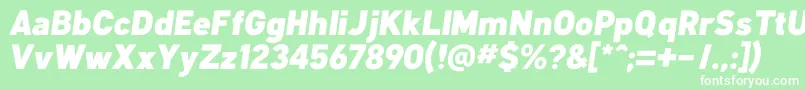 KlimaBlackItalic Font – White Fonts on Green Background