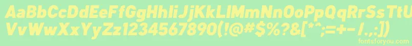 Fonte KlimaBlackItalic – fontes amarelas em um fundo verde