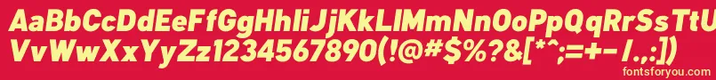 KlimaBlackItalic Font – Yellow Fonts on Red Background