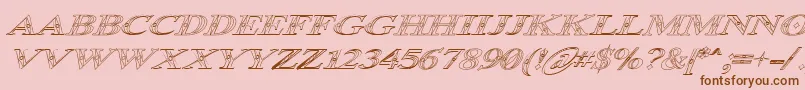 OccoluchiItalicOutline Font – Brown Fonts on Pink Background