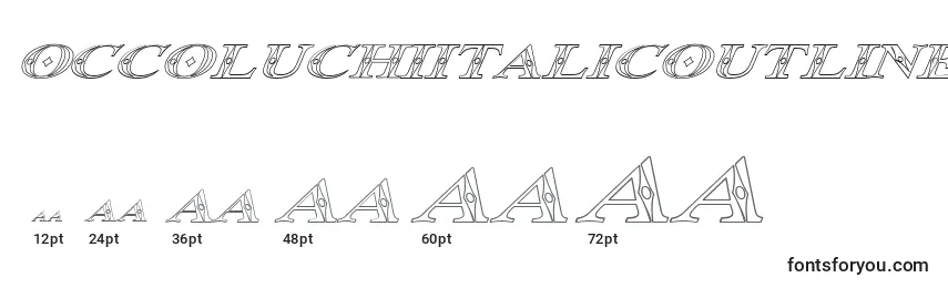 Размеры шрифта OccoluchiItalicOutline