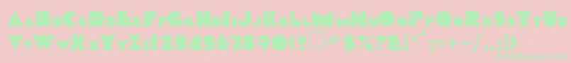OrangeClock Font – Green Fonts on Pink Background