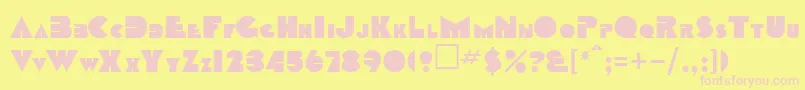OrangeClock Font – Pink Fonts on Yellow Background