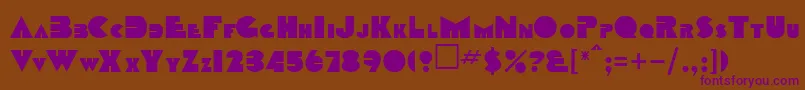 OrangeClock Font – Purple Fonts on Brown Background