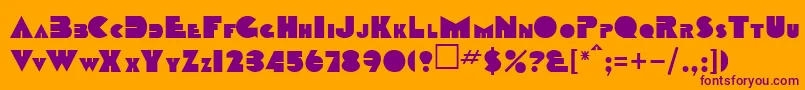 OrangeClock Font – Purple Fonts on Orange Background