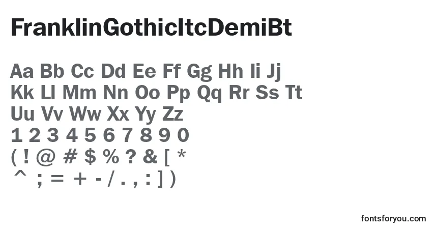 Шрифт FranklinGothicItcDemiBt – алфавит, цифры, специальные символы