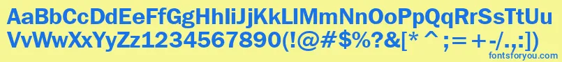 FranklinGothicItcDemiBt Font – Blue Fonts on Yellow Background
