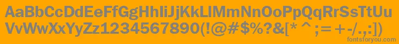 FranklinGothicItcDemiBt-Schriftart – Graue Schriften auf orangefarbenem Hintergrund