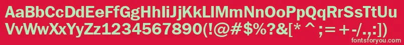 FranklinGothicItcDemiBt Font – Green Fonts on Red Background