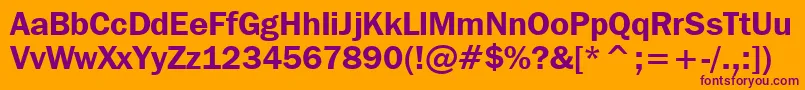 FranklinGothicItcDemiBt Font – Purple Fonts on Orange Background