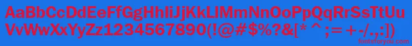 Więcej informacji o czcionce FranklinGothicItcDemiBt Czcionka FranklinGothicItcDemiBt – czerwone czcionki na niebieskim tle