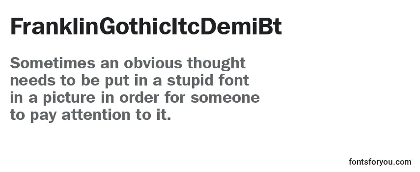 Review of the FranklinGothicItcDemiBt Font