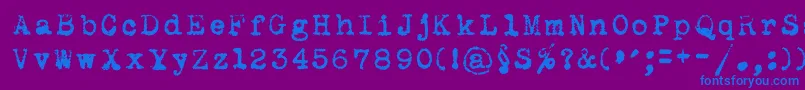 フォントMaszyna ffy – 紫色の背景に青い文字