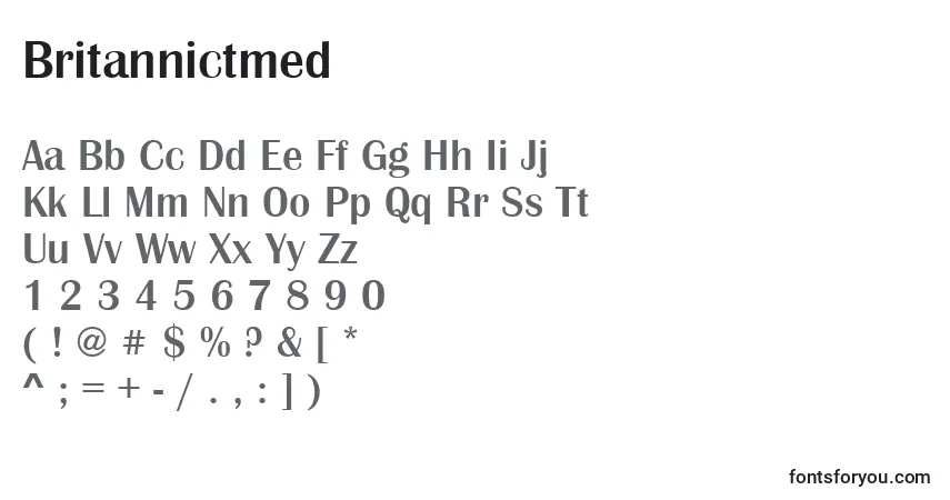 Шрифт Britannictmed – алфавит, цифры, специальные символы
