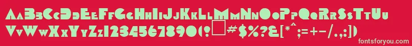 ChumpyRegular Font – Green Fonts on Red Background