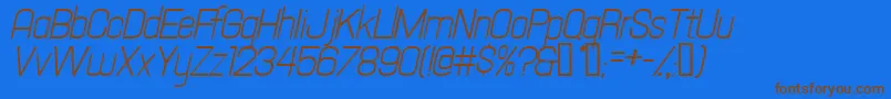 Hallandaletextitalic Font – Brown Fonts on Blue Background