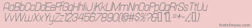 Hallandaletextitalic-Schriftart – Graue Schriften auf rosa Hintergrund