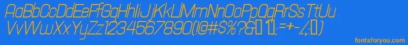 Hallandaletextitalic Font – Orange Fonts on Blue Background