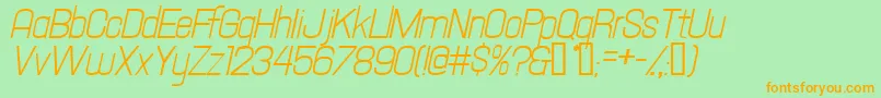 Hallandaletextitalic Font – Orange Fonts on Green Background