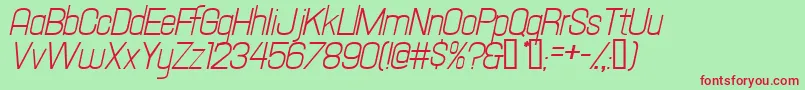 Hallandaletextitalic Font – Red Fonts on Green Background