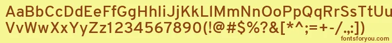 Шрифт OverpassRegular – коричневые шрифты на жёлтом фоне