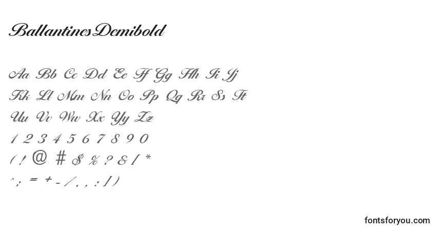 Czcionka BallantinesDemibold – alfabet, cyfry, specjalne znaki