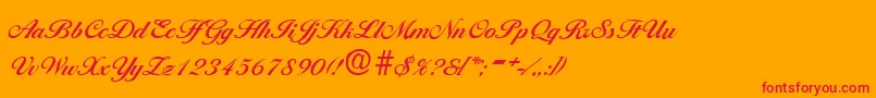 フォントBallantinesDemibold – オレンジの背景に赤い文字